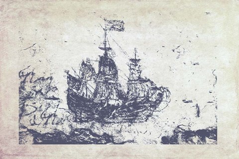 Framed Navy Frigate I Print