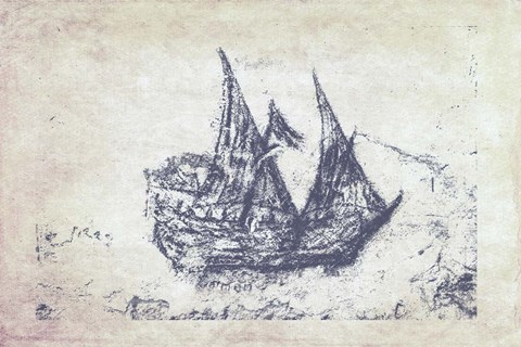 Framed Navy Frigate III Print