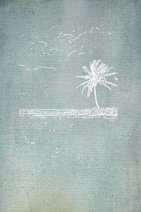 Framed Beach Palm I Print