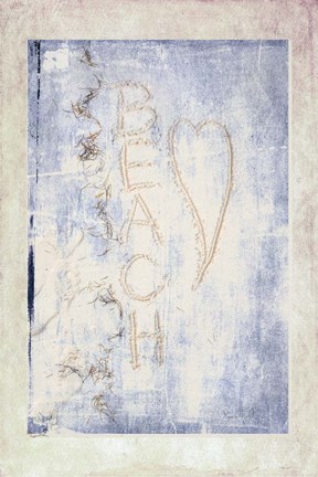 Framed Beach Heart Print