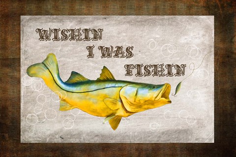 Framed Wishin I Was Fishin III Print