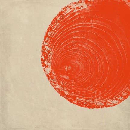 Framed Tree Stump Tangerine Print