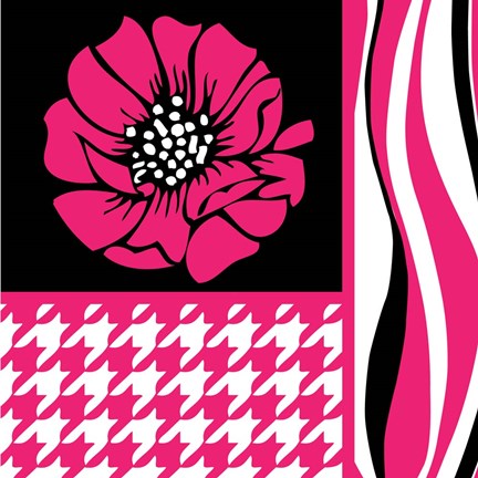 Framed Bold Pink Flower IX Print