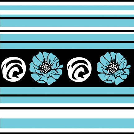 Framed Bold Turquoise Flower II Print
