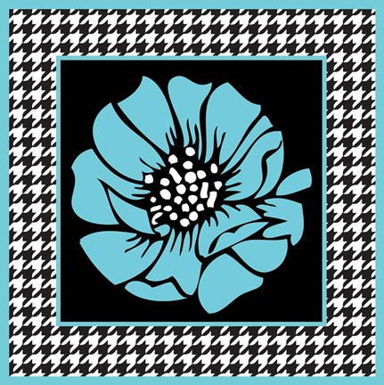 Framed Bold Turquoise Flower XI Print