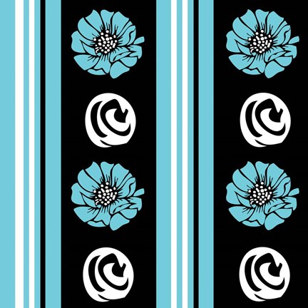 Framed Bold Turquoise Flower XII Print