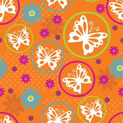 Framed Butterflies and Blooms Lively V Print