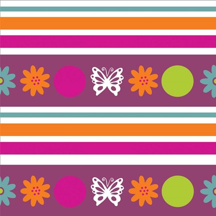 Framed Butterflies and Blooms Lively VIII Print