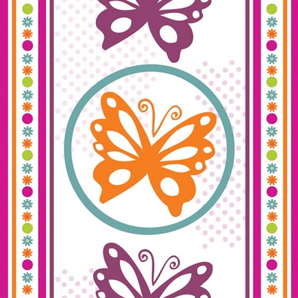 Framed Butterflies and Blooms Lively IX Print