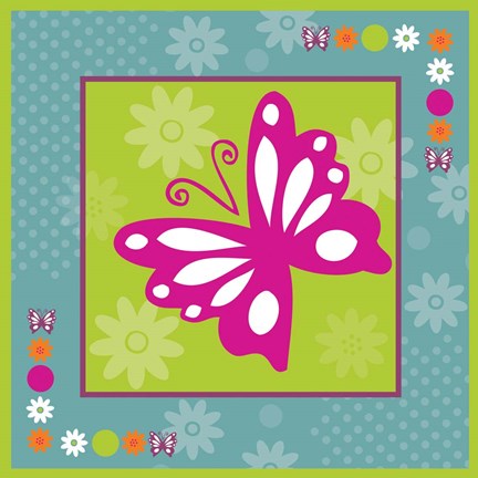 Framed Butterflies and Blooms Lively XII Print