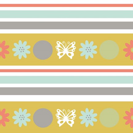 Framed Butterflies and Blooms Tranquil VIII Print