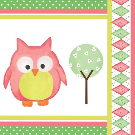 Framed Hoot Pink VI Print