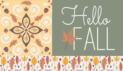 Framed Hello Fall I Print