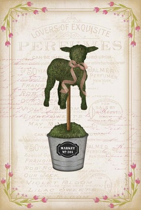 Framed Topiary Lamb Print