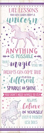 Framed Life Lessons from a Unicorn Print