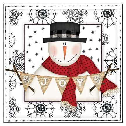 Framed Snowman Snowflake IV Print