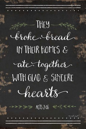 Framed They Broke Bread I Print