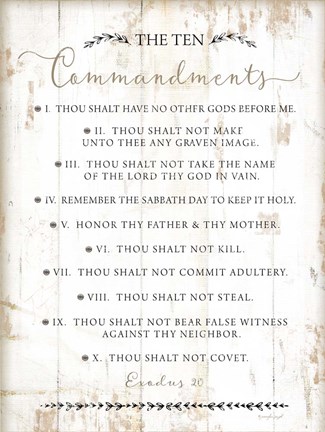 Framed Ten Commandments Print