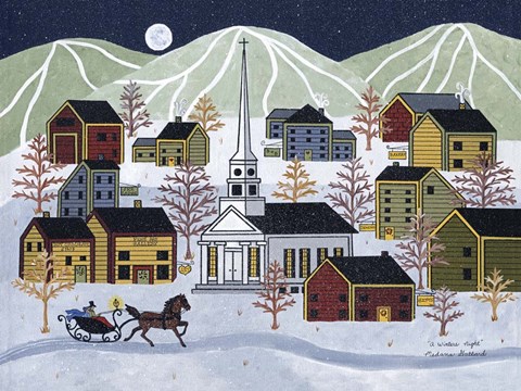 Framed Winter Night Print