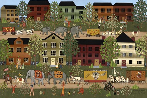 Framed Circus Day Parade Print