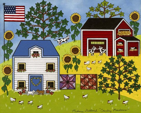 Framed Country Meadows Print