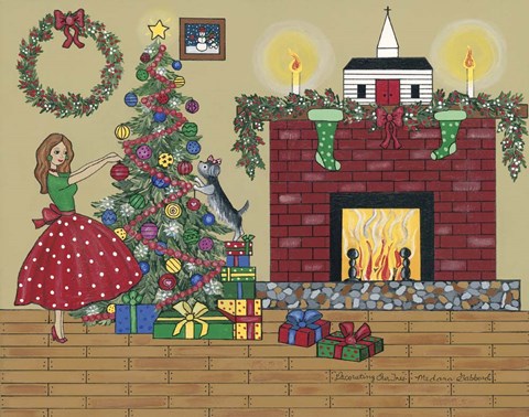 Framed Decorating Our Tree Print