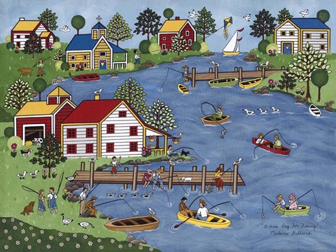Framed Fine Day For Fishing Print