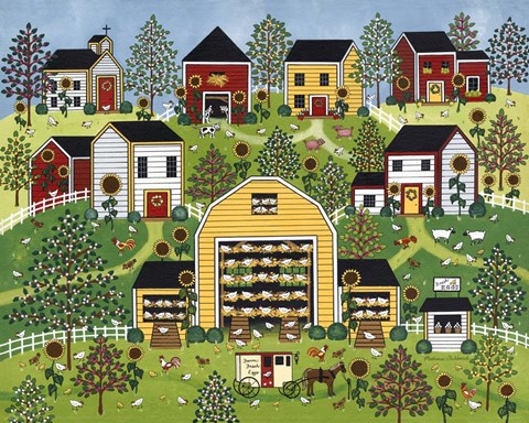 Framed Chicken Barn Print