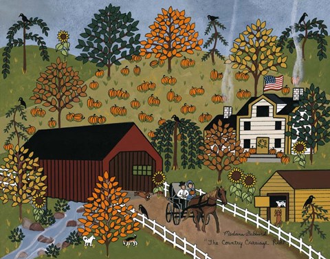 Framed Country Carriage Ride Print