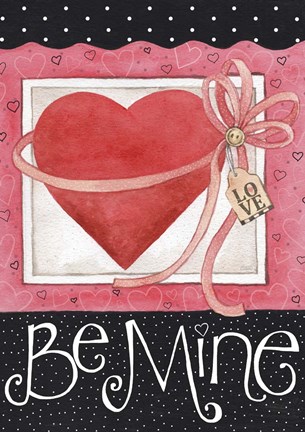 Framed Pink Heart Be Mine Print