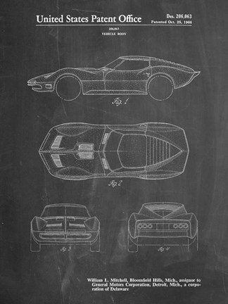 Framed Vehicle Body Patent - Chalkboard Print