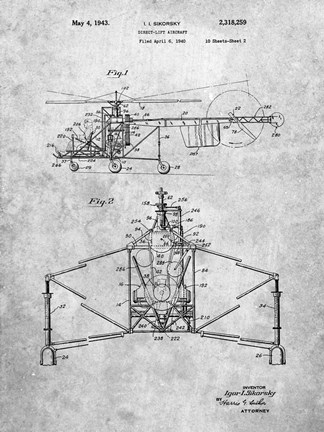 Framed Direct-Lift Aircraft Patent - Slate Print