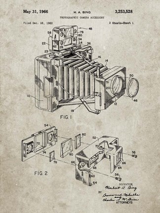 Framed Photographic Camera Accessory Patent - Sandstone Print