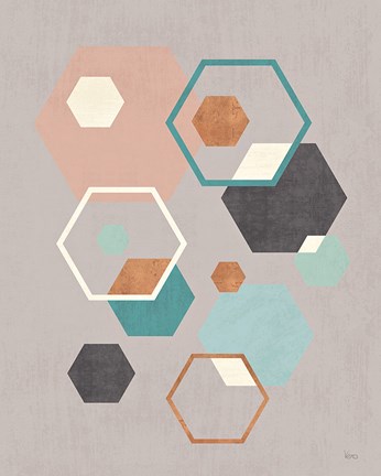 Framed Abstract Geo III Gray Print