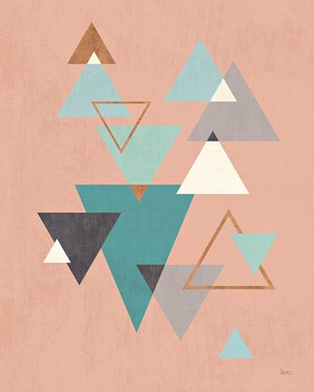 Framed Abstract Geo II Pink Print