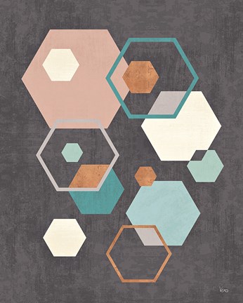 Framed Abstract Geo III Black Print