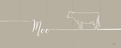 Framed Underlined Farm III Greige Print