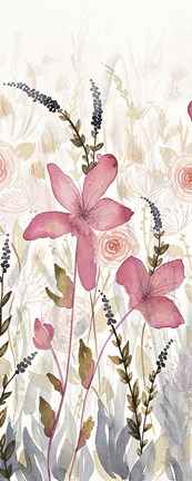 Framed Watercolor Garden II Light Print