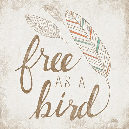 Framed Free as a Bird Beige Print