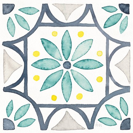 Framed Garden Getaway Tile VIII White Print