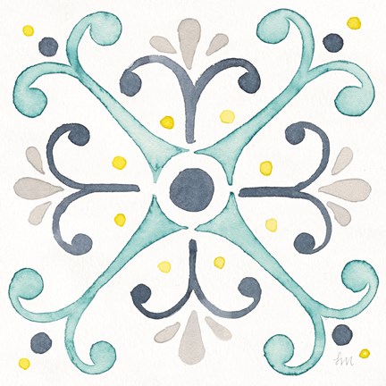 Framed Garden Getaway Tile III White Print