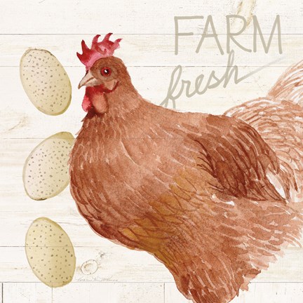 Framed Life on the Farm Chicken II Print