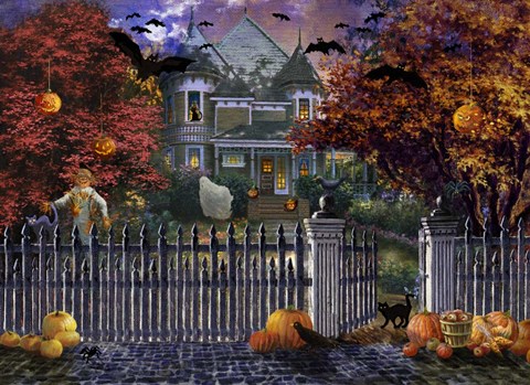 Framed Halloween House Print