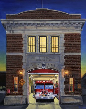Framed Engine Company 10 Print