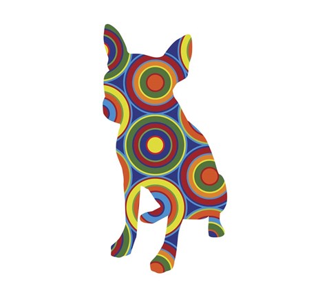 Framed Chihuahua Abstract Circles Print