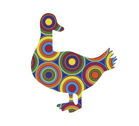 Framed Duck Abstract Circles Print