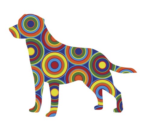 Framed Labrador Abstract Circles Print