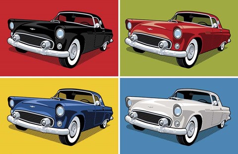 Framed 1956 Thunderbird Classic Car Print