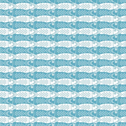 Framed Interlocking Fish Pattern Print