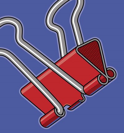 Framed Paper Clip Office Supply Print